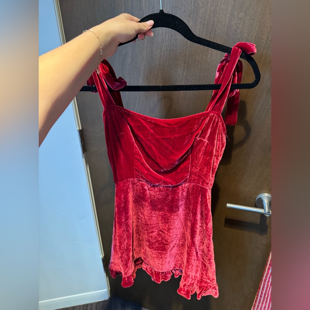 Red Velvet reformation mini dress